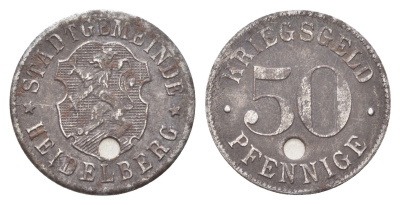Гейдельберг 50 пфеннигов ND (1918-1919) Funck 203.2, Men18 14006.3 железо 4707-1153