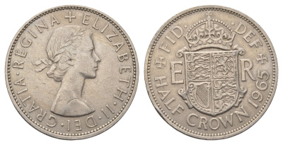 Великобритания 1/2 кроны 1965 Елизавета II (1952-2022) KM 907, Spink 4145 медно-никель 4692-445