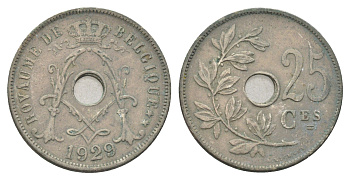 Бельгия 25 сантимов 1929 Belgique, Альберт I (1909-1934) KM 68 медно-никель 4704-1032