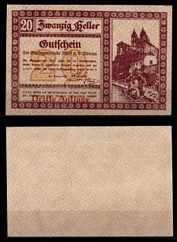 Австрия, Мельк 20 геллеров 1920 Jaksc/Pick JPR0605If-20 бумага UNC (пресс) 2193-40-3-1