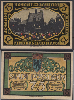Плён 75 пфеннигов ND (1921) бумага UNC (пресс) 2193-53-1-1
