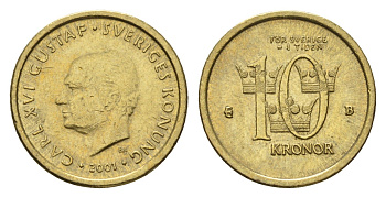 Швеция 10 крон 2001 Карл XVI Густав (1973-) KM 895 нордик 4642-552