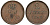 Ганновер 2 пфеннига 1845 B, Эрнст Август (1837-1851) KM 202.1, AKS 124, J. 75 медь 75-1825