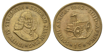 ЮАР 1 цент 1962 Ян ван Рибек KM 57 латунь 4692-235