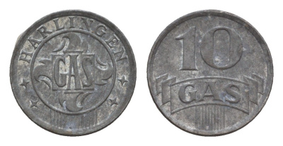 Нидерланды, Харлинген жетон на газ в 10 центов ND (1942) цинк UNC 4651-1234