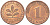 ФРГ 1 ПФЕННИГ 1977 F KM 105, J. 380 сталь плакированная медью 116-367