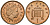 Великобритания 1 пенни 2000 Елизавета II (1952-2022) KM 986, Spink 4710 (B5) сталь плакированная медью 4176-635