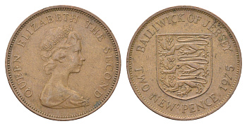 Джерси 2 новых пенса 1975 KM 21 бронза 4703-1124