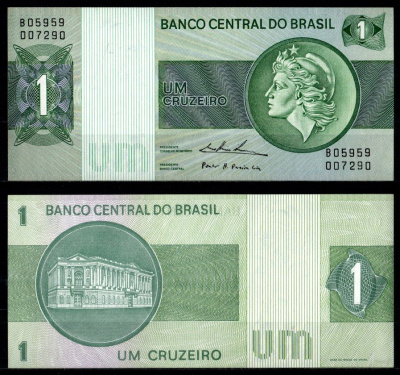 Бразилия 1 крузейро 1975 Pick 191 Ab бумага UNC (пресс) 7214-46-1-1
