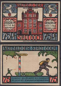Гох 75 пфеннигов 1921 бумага UNC (пресс) 8595-26-4-2