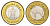 Палестина 1 динар 2010 X 10 биметалл UNC 4646-925
