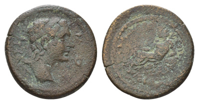 Римская Империя, Провинция Азия, Лидия, Фиатира (?) АЕ 161-180 Марк Аврелий, бюст персонификации Сената/речной бог медь 1100-3-53