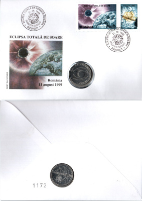 Румыния 500 лей (леев) 1999 Солнечное затмение KM 146 алюминий UNC 9003-38