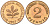 ФРГ 2 пфеннига 1967 G KM 106, J.381 бронза PROOF 1094-7-85