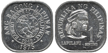 Филиппины 1 сентимо 1975 вождь острова Мактан Лапу-Лапу KM 205 алюминий UNC 192-343