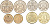 Гайана набор из 4 монет 1978-1989 1, 5, 10, 25 центов KM 31, 32, 33, 34 N5-72