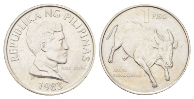 Филиппины 1 писо (песо) 1983 Хосе Рисаль KM 243.1 медно-никель UNC 4706-834
